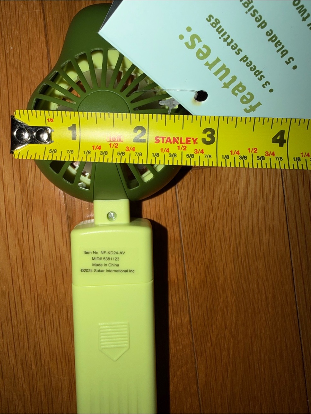 Vivitar Avocado Portable Handheld Fan inc batteries - NWT - Picture 3 of 6